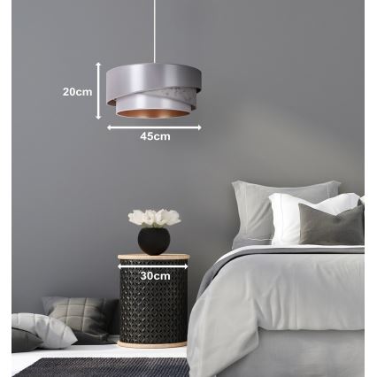 Duolla - Hanglamp aan een koord KOBO 1xE27/15W/230V diameter 45 cm zilver/goud