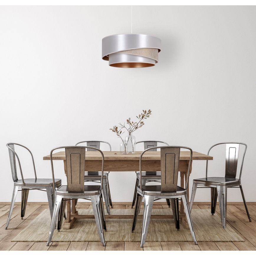 Duolla - Hanglamp aan een koord KOBO 1xE27/15W/230V diameter 45 cm zilver/goud