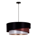 Duolla - Hanglamp aan een koord KOBO 1xE27/15W/230V diameter 45 cm zwart/bordeaux/zilver