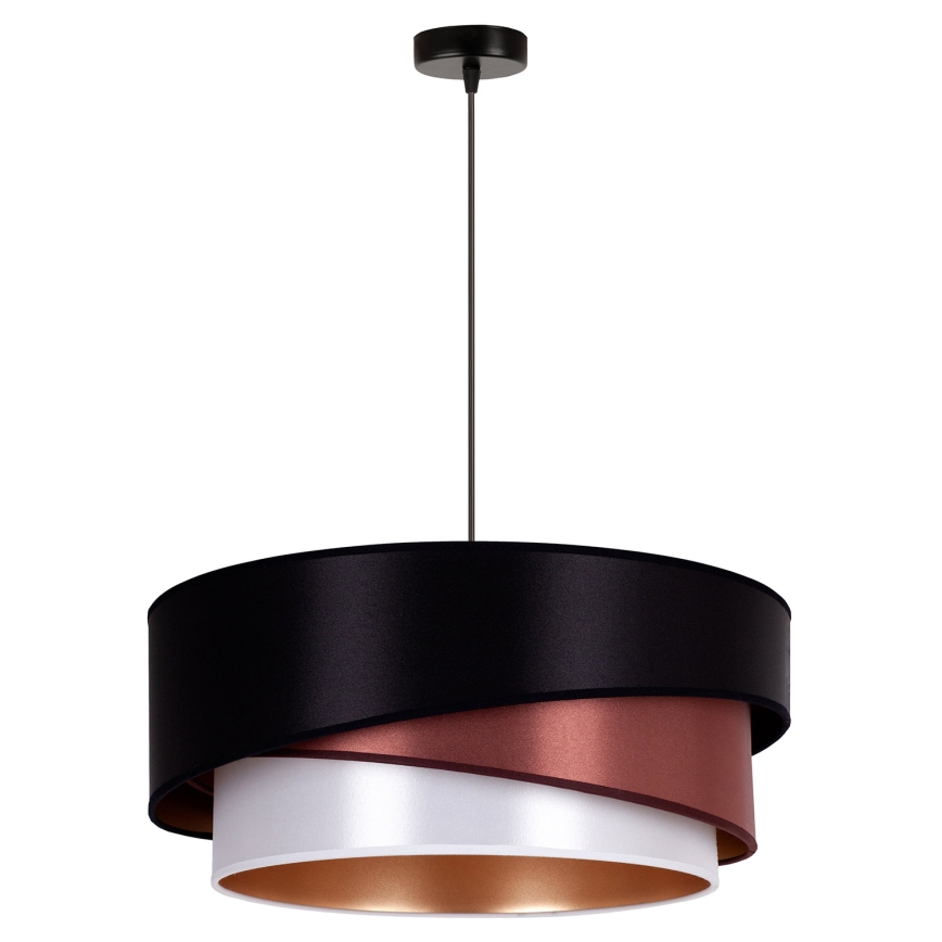 Duolla - Hanglamp aan een koord KOBO 1xE27/15W/230V diameter 45 cm zwart/bordeaux/zilver