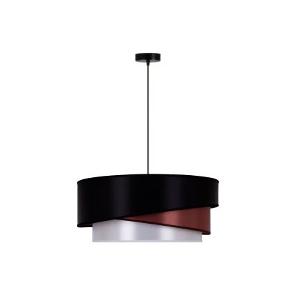 Duolla - Hanglamp aan een koord KOBO 1xE27/15W/230V diameter 45 cm zwart/bordeaux/zilver