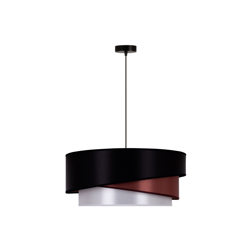 Duolla - Hanglamp aan een koord KOBO 1xE27/15W/230V diameter 45 cm zwart/bordeaux/zilver
