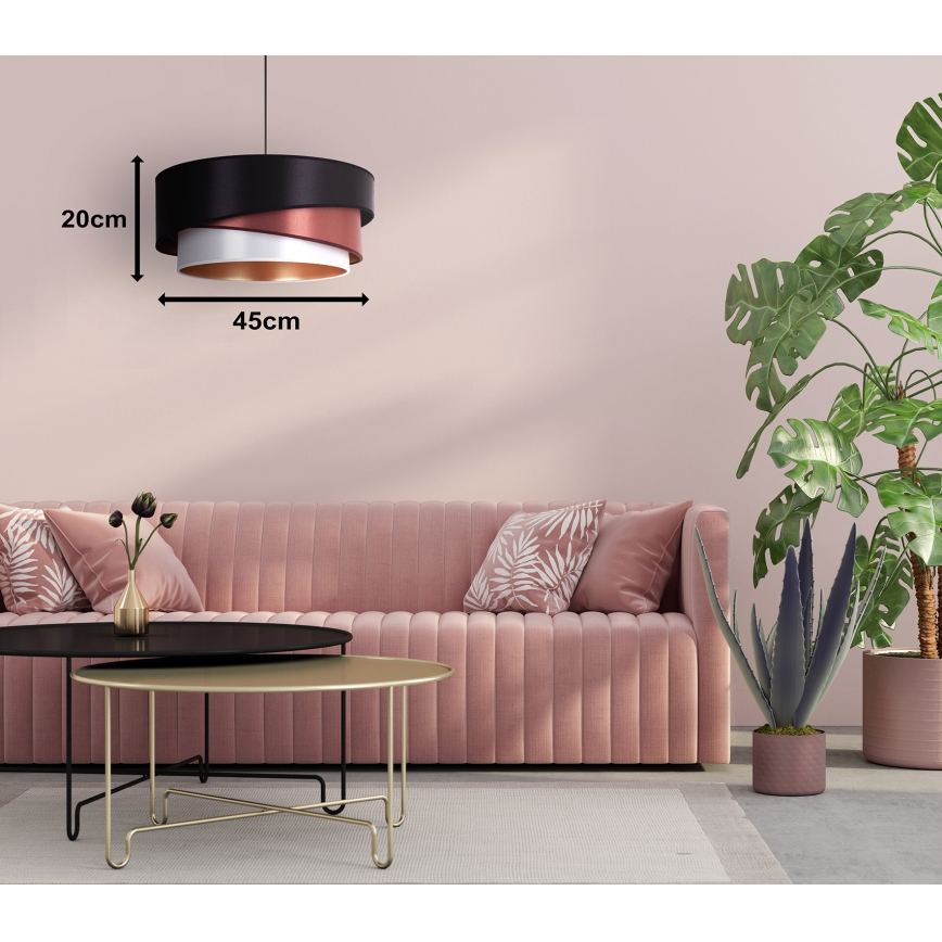 Duolla - Hanglamp aan een koord KOBO 1xE27/15W/230V diameter 45 cm zwart/bordeaux/zilver