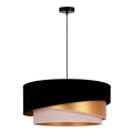 Duolla - Hanglamp aan een koord KOBO 1xE27/15W/230V diameter 45 cm zwart/goud/crème