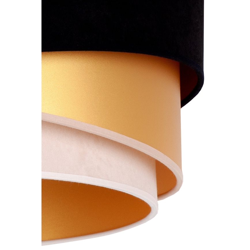 Duolla - Hanglamp aan een koord KOBO 1xE27/15W/230V diameter 45 cm zwart/goud/crème