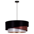 Duolla - Hanglamp aan een koord KOBO 1xE27/15W/230V zwart/bordeaux/zilver