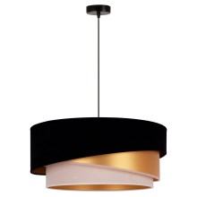 Duolla - Hanglamp aan een koord KOBO 1xE27/15W/230V zwart/goud/crème