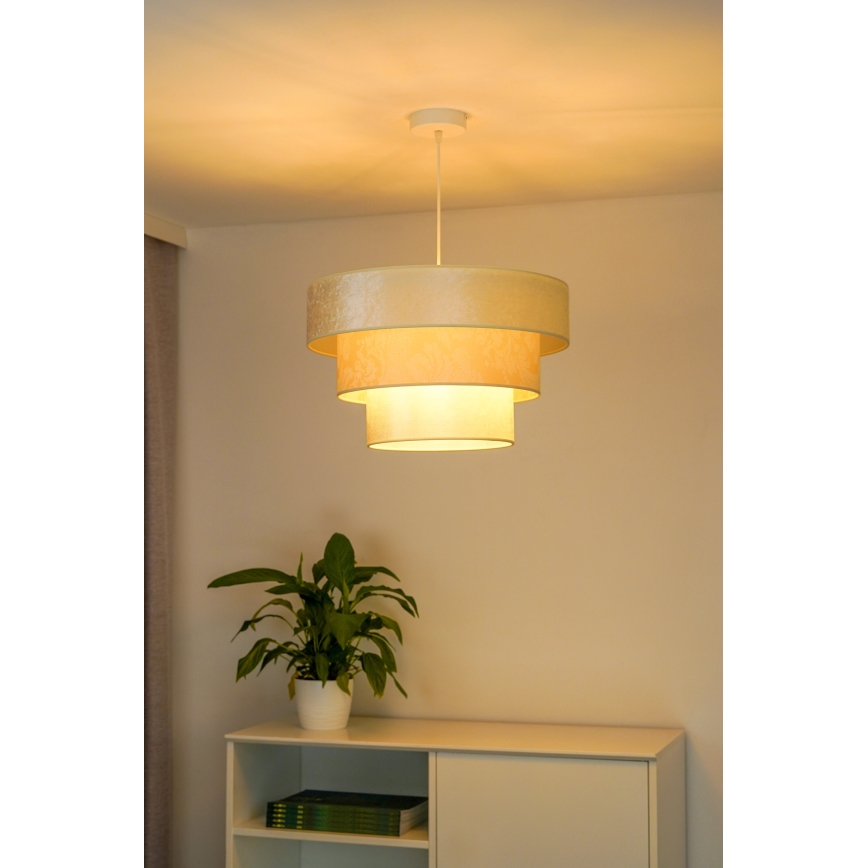 Duolla - Hanglamp aan een koord LUNETA 1xE27/40W/230V diameter 45 cm crème