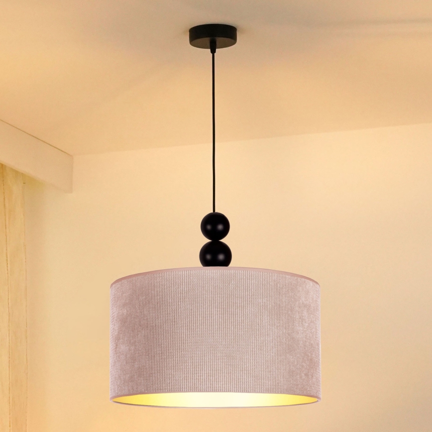Duolla - Hanglamp aan een koord LYON 1xE27/15W/230V diameter 40 cm beige