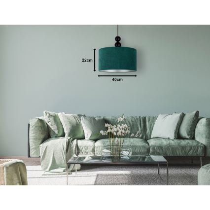 Duolla - Hanglamp aan een koord LYON 1xE27/15W/230V diameter 40 cm groen