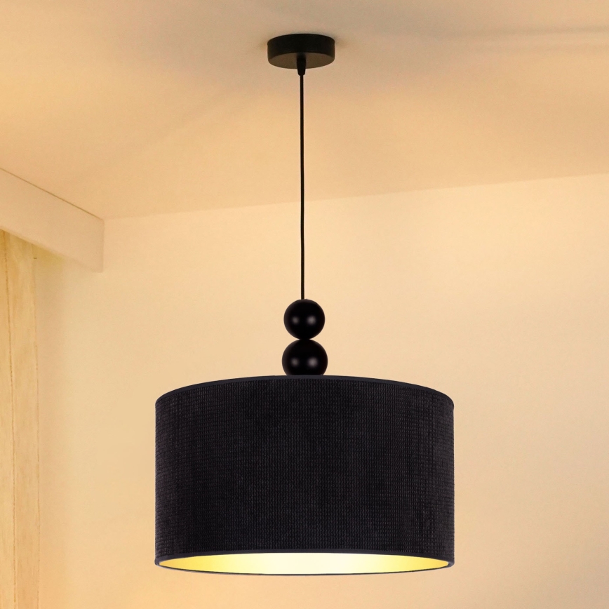 Duolla - Hanglamp aan een koord LYON 1xE27/15W/230V diameter 40 cm zwart