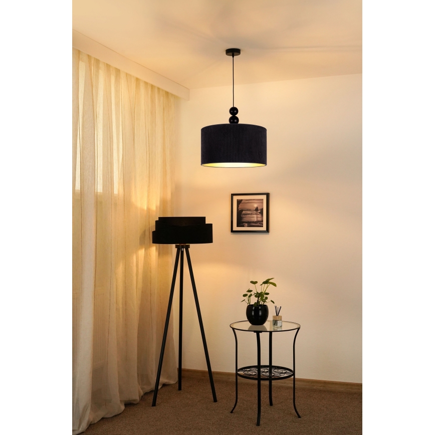 Duolla - Hanglamp aan een koord LYON 1xE27/15W/230V diameter 40 cm zwart