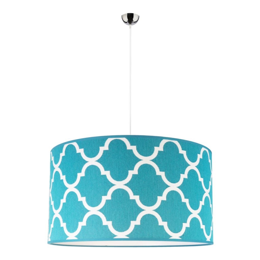 Duolla - Hanglamp aan een koord MAROKO 1xE27/40W/230V diameter 45 cm turquoise/wit