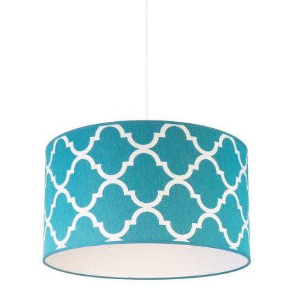 Duolla - Hanglamp aan een koord MAROKO 1xE27/40W/230V diameter 45 cm turquoise/wit