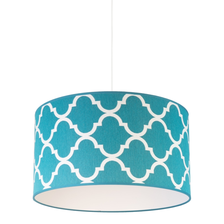 Duolla - Hanglamp aan een koord MAROKO 1xE27/40W/230V diameter 45 cm turquoise/wit