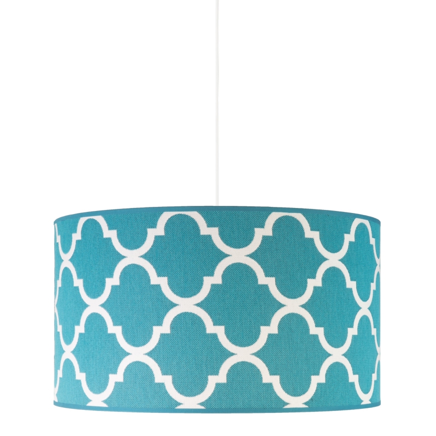 Duolla - Hanglamp aan een koord MAROKO 1xE27/40W/230V diameter 45 cm turquoise/wit