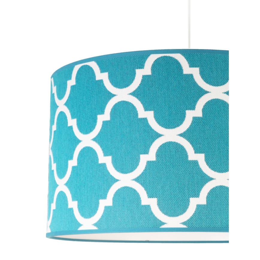 Duolla - Hanglamp aan een koord MAROKO 1xE27/40W/230V diameter 45 cm turquoise/wit