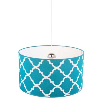 Duolla - Hanglamp aan een koord MAROKO 1xE27/40W/230V diameter 45 cm turquoise/wit