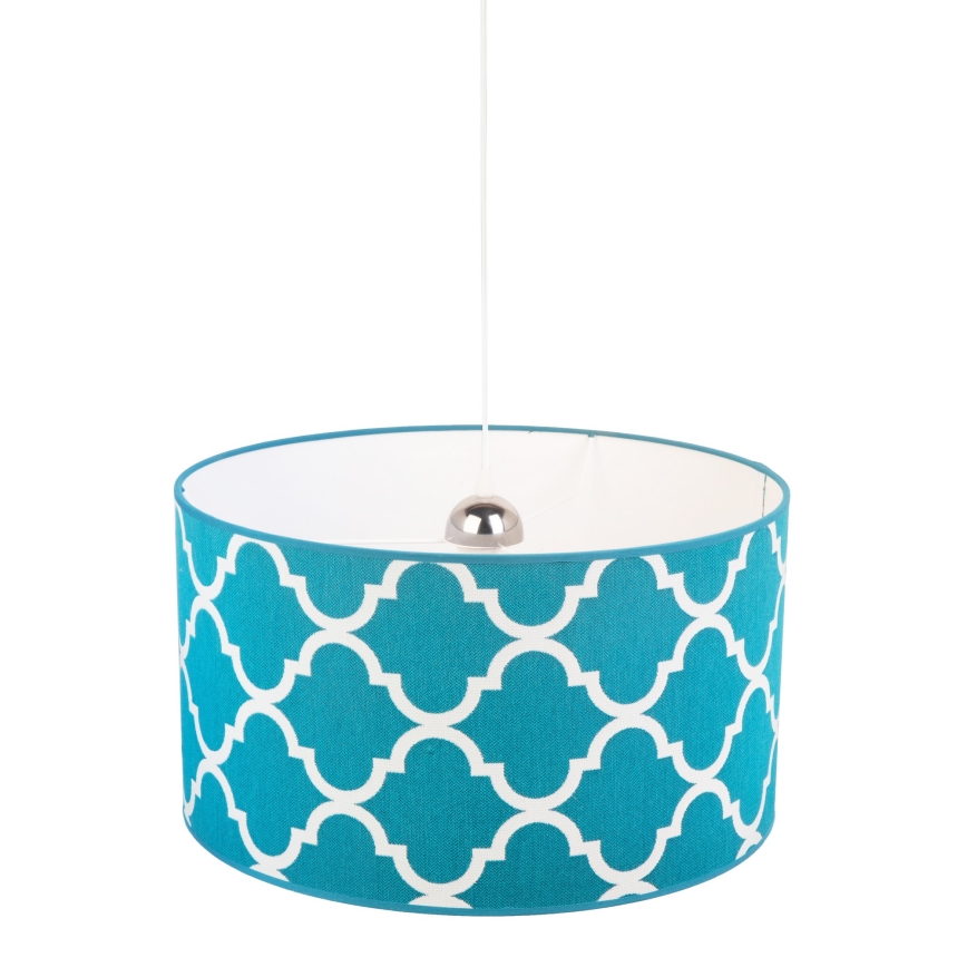 Duolla - Hanglamp aan een koord MAROKO 1xE27/40W/230V diameter 45 cm turquoise/wit