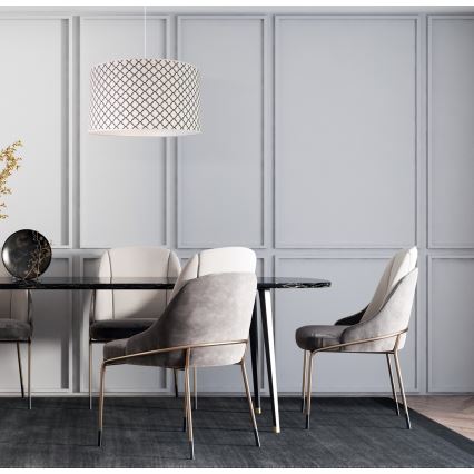 Duolla - Hanglamp aan een koord MAROKO 1xE27/40W/230V diameter 45 cm wit/zwart