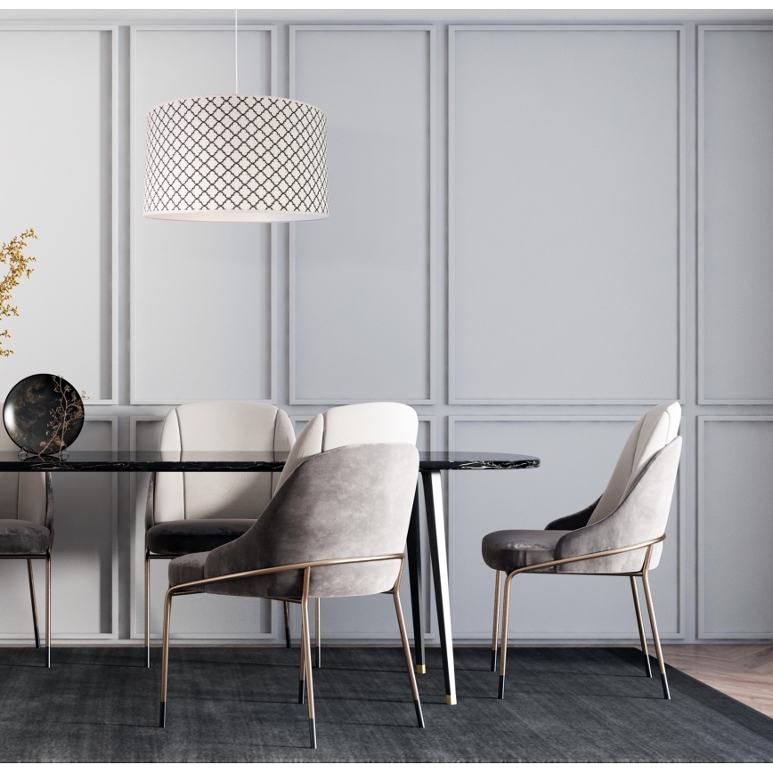Duolla - Hanglamp aan een koord MAROKO 1xE27/40W/230V diameter 45 cm wit/zwart
