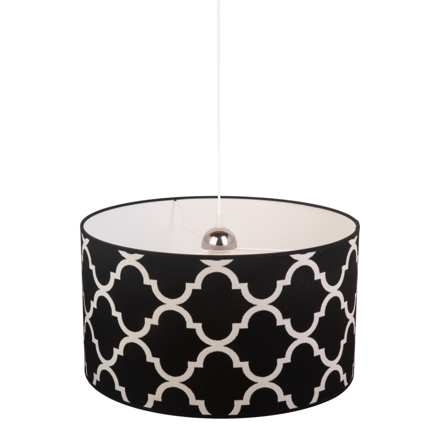 Duolla - Hanglamp aan een koord MAROKO 1xE27/40W/230V diameter 45 cm zwart/wit