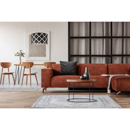Duolla - Hanglamp aan een koord MAROKO 1xE27/40W/230V diameter 45 cm zwart/wit