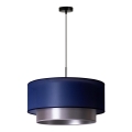 Duolla - Hanglamp aan een koord NANTES 1xE27/15W/230V diameter 45 cm blauw/zilver