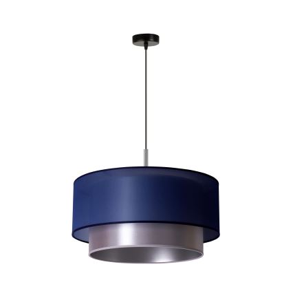 Duolla - Hanglamp aan een koord NANTES 1xE27/15W/230V diameter 45 cm blauw/zilver