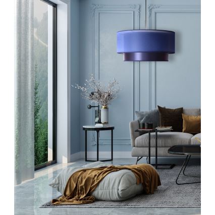 Duolla - Hanglamp aan een koord NANTES 1xE27/15W/230V diameter 45 cm blauw/zilver