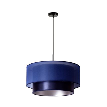 Duolla - Hanglamp aan een koord NANTES 1xE27/15W/230V diameter 45 cm blauw/zilver