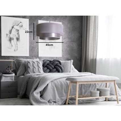 Duolla - Hanglamp aan een koord NANTES 1xE27/15W/230V diameter 45 cm zilver