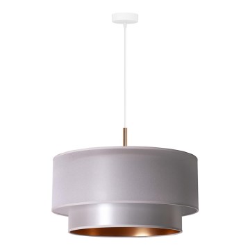 Duolla - Hanglamp aan een koord NANTES 1xE27/15W/230V diameter 45 cm zilver/koper