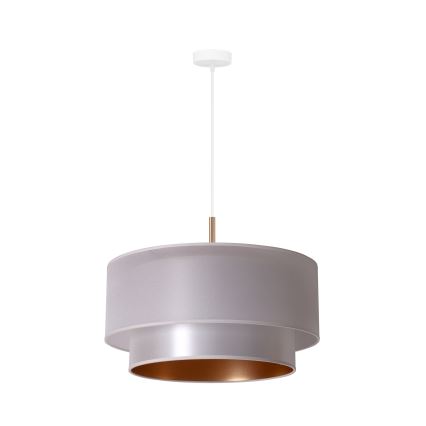 Duolla - Hanglamp aan een koord NANTES 1xE27/15W/230V diameter 45 cm zilver/koper