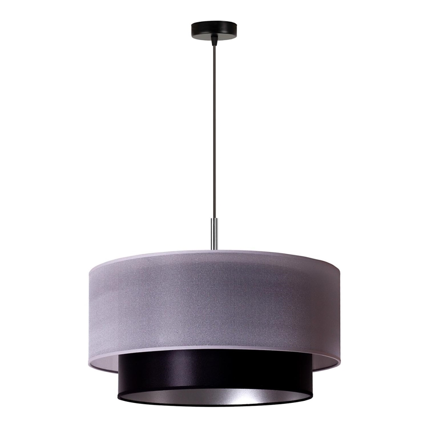 Duolla - Hanglamp aan een koord NANTES 1xE27/15W/230V diameter 45 cm zilver/zwart