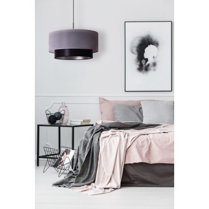 Duolla - Hanglamp aan een koord NANTES 1xE27/15W/230V diameter 45 cm zilver/zwart