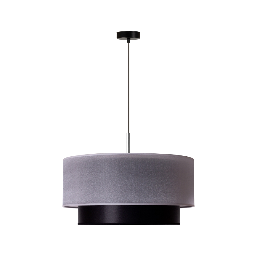 Duolla - Hanglamp aan een koord NANTES 1xE27/15W/230V diameter 45 cm zilver/zwart