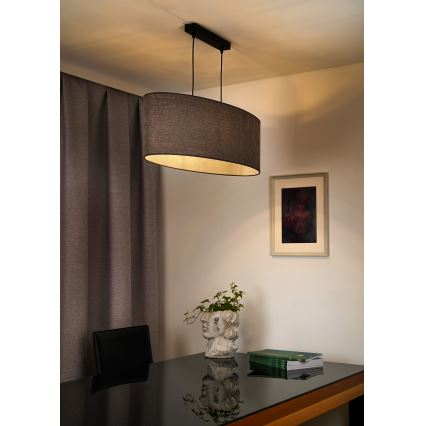 Duolla - Hanglamp aan een koord OVAL 2xE27/15W/230V bruin