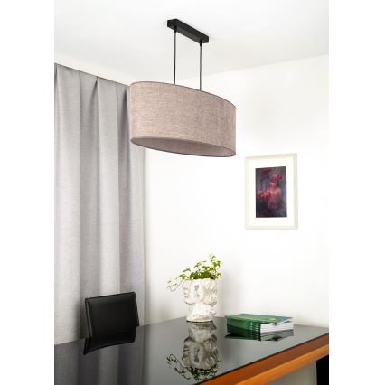 Duolla - Hanglamp aan een koord OVAL 2xE27/15W/230V bruin