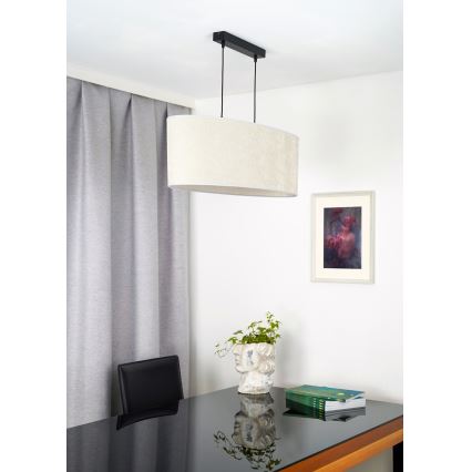 Duolla - Hanglamp aan een koord OVAL 2xE27/15W/230V grijs