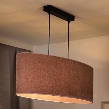 Duolla - Hanglamp aan een koord OVAL 2xE27/15W/230V roze