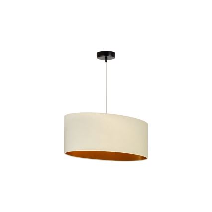 Duolla - Hanglamp aan een koord OVAL VEGAN 1xE27/15W/230V crème