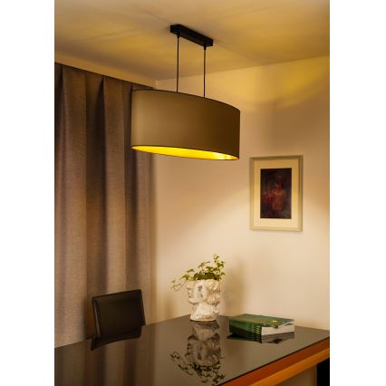 Duolla - Hanglamp aan een koord OVAL VEGAN 2xE27/15W/230V beige