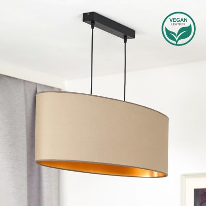 Duolla - Hanglamp aan een koord OVAL VEGAN 2xE27/15W/230V beige