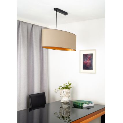 Duolla - Hanglamp aan een koord OVAL VEGAN 2xE27/15W/230V beige