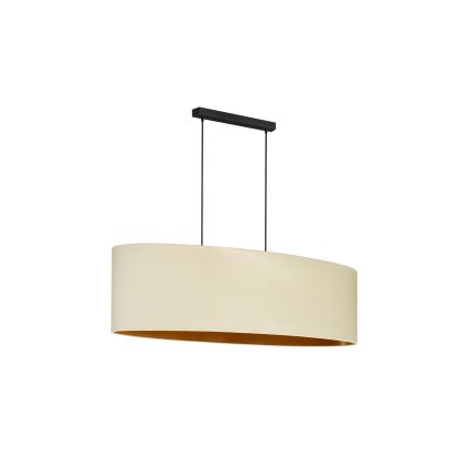 Duolla - Hanglamp aan een koord OVAL VEGAN 2xE27/15W/230V crème