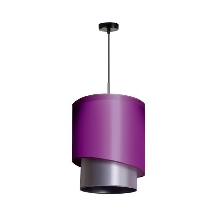 Duolla - Hanglamp aan een koord PARIJS 1xE27/15W/230V diameter 40 cm paars/zilver