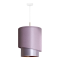 Duolla - Hanglamp aan een koord PARIJS 1xE27/15W/230V diameter 40 cm roze/zilver/koper