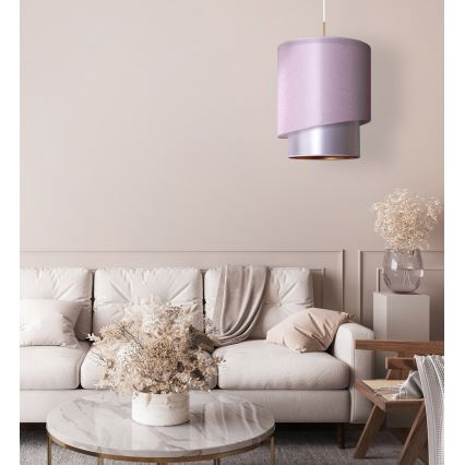 Duolla - Hanglamp aan een koord PARIJS 1xE27/15W/230V diameter 40 cm roze/zilver/koper