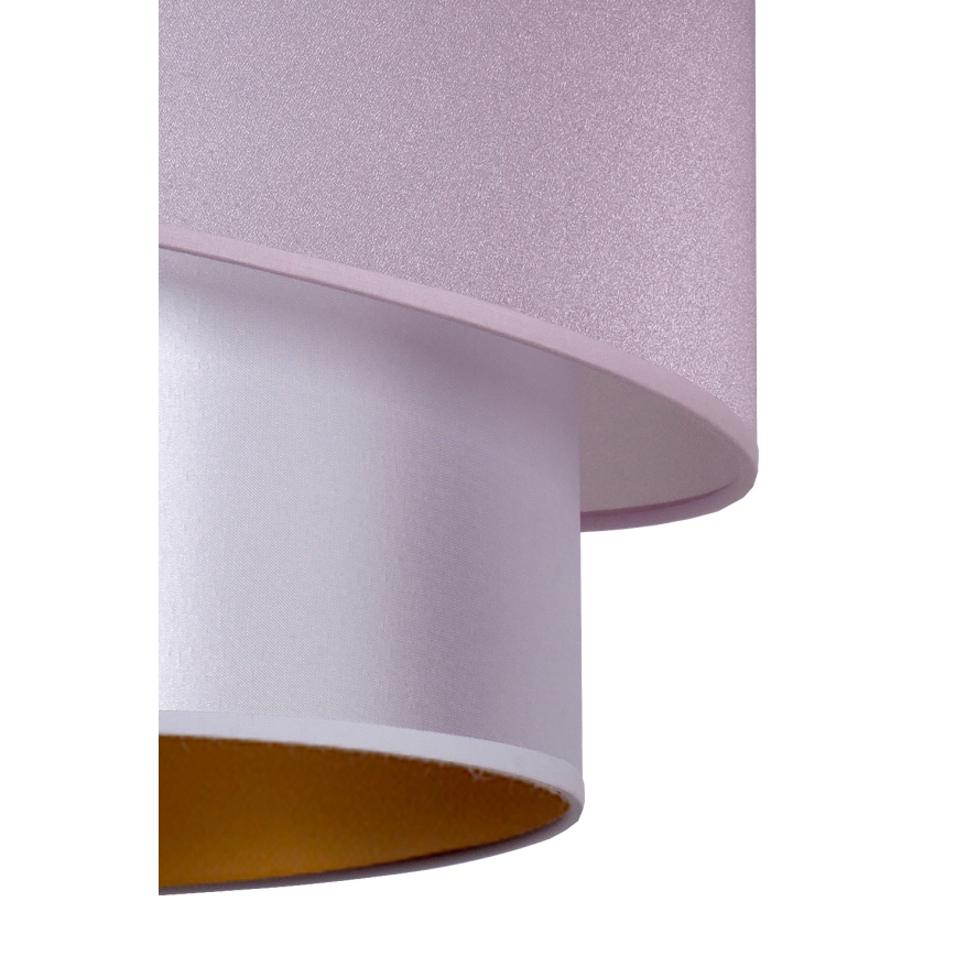 Duolla - Hanglamp aan een koord PARIJS 1xE27/15W/230V diameter 40 cm roze/zilver/koper